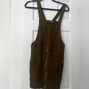 Corduroy olive green dress